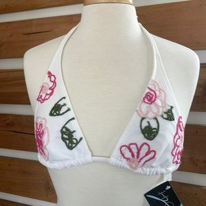 RYGY embroidery swimsuit top - NWT
